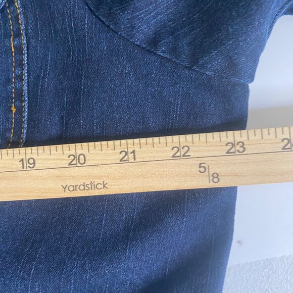 Tulle Plus Denim Jacket 2X Blue Embroidered Button Front Anthropology Plus Size - Picture 6 of 8